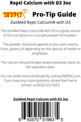DBDPet Repti Calcium D3 – guide attaché, outil pratique pour l’apport calcique des reptiles