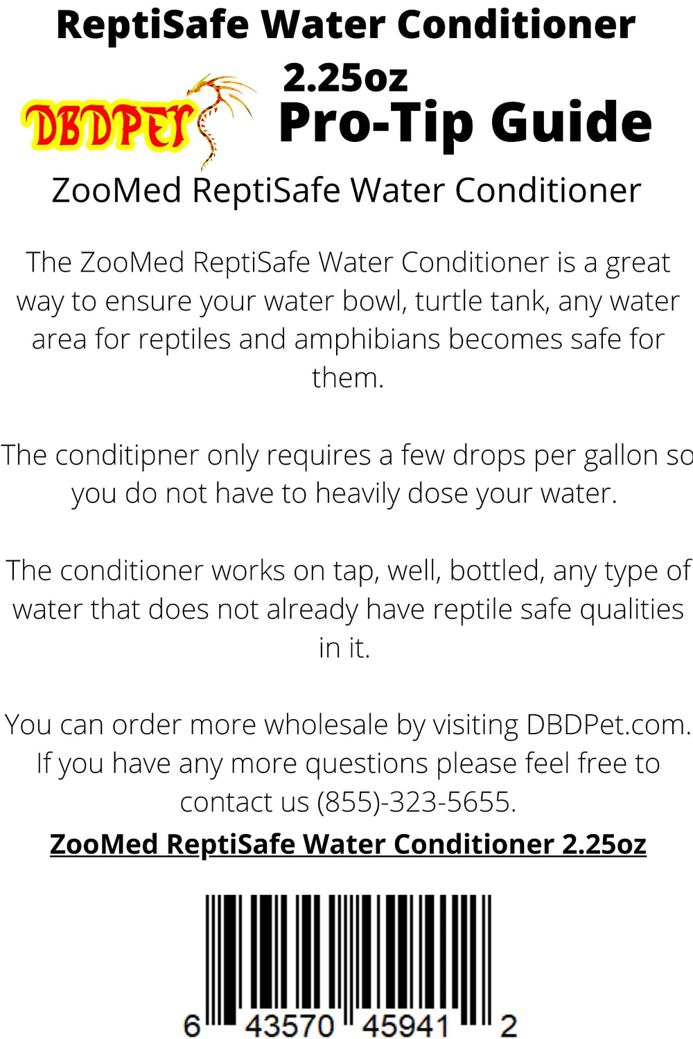 DBDPet ReptiSafe – Guide Pro-Tip inclus, conseils d'utilisation pour reptiles.