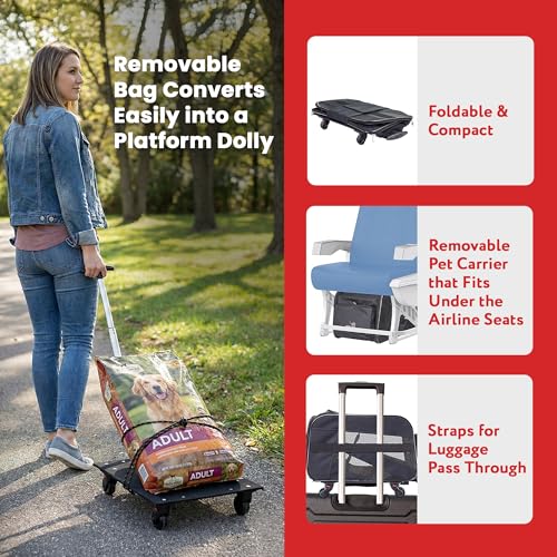 dbest chariot pour animaux : tapis rembourré amovible, lavable en machine.