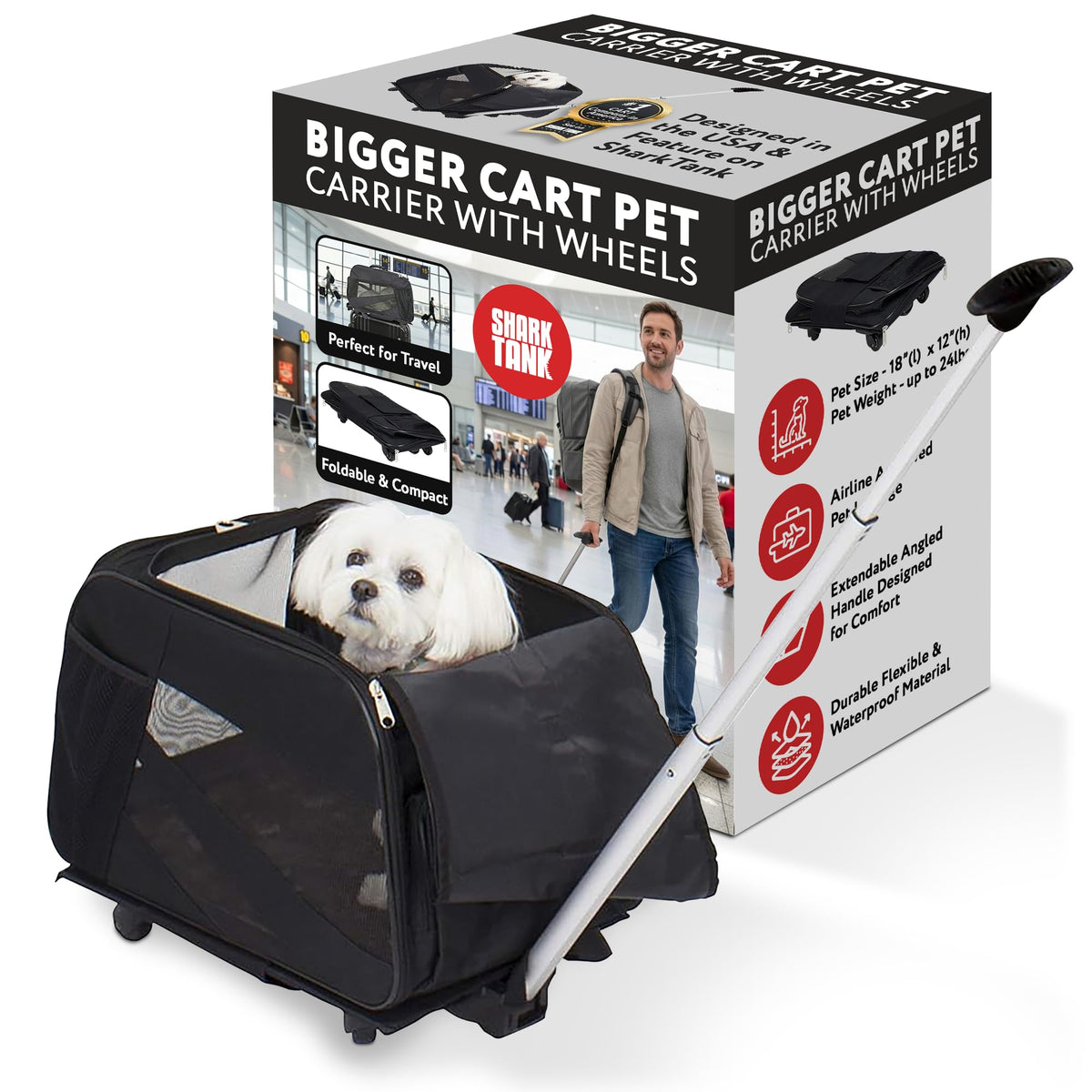 dbest products Panier roulant pour animaux en cabine avec ventilation.