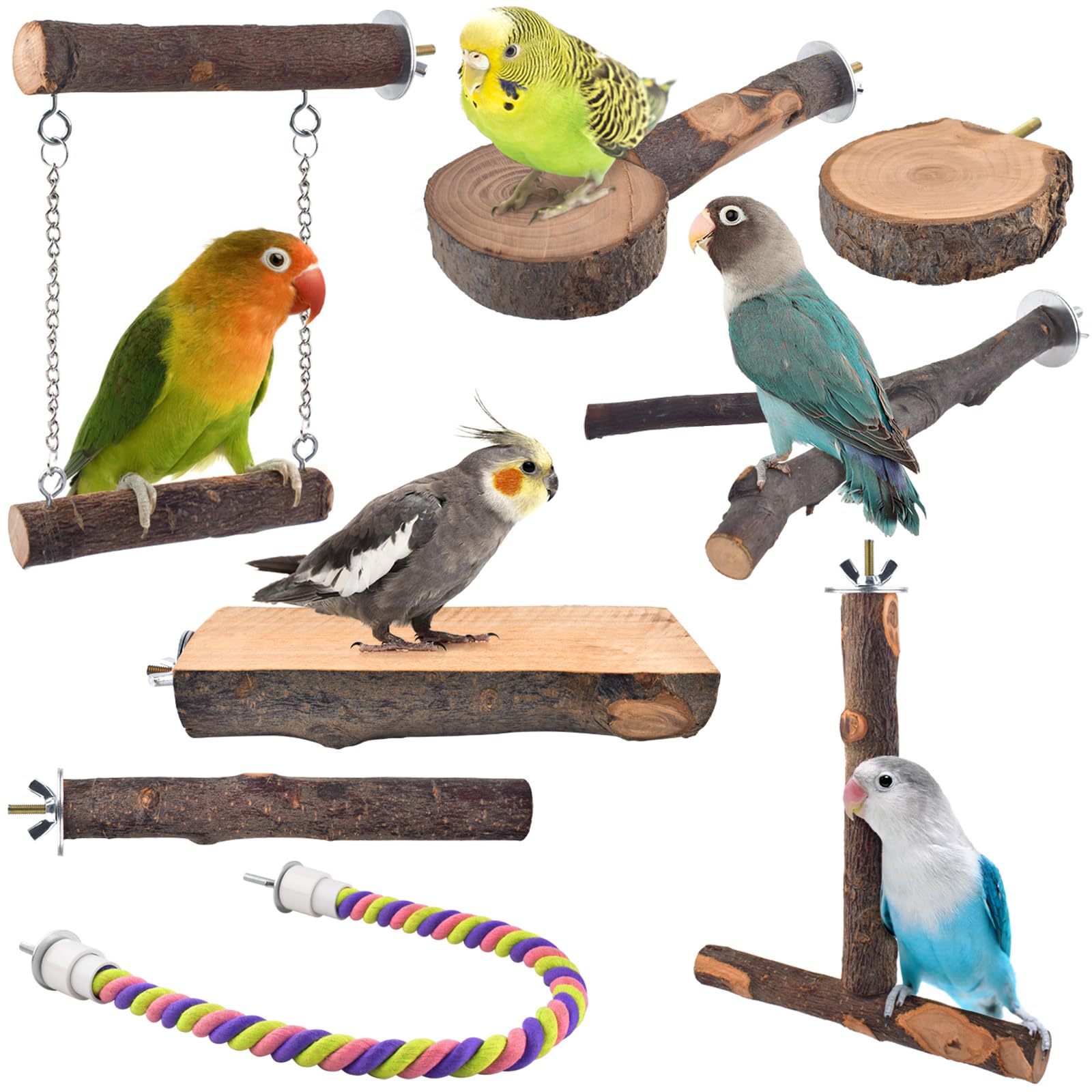 DBNESS balancoire oiseau en bois pomme, divertissement et repos sécurisés