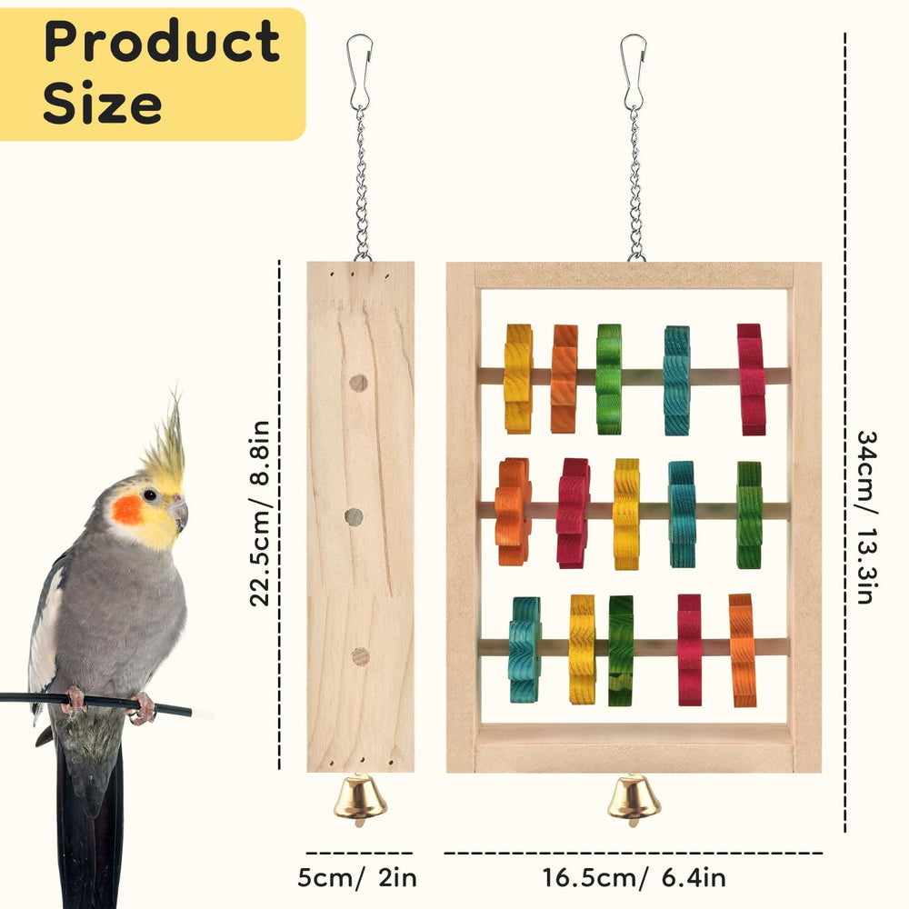 dbness-jouet-perroquet-dimension-22cm-6cm-4cm indique une taille adaptable pour divers oiseaux