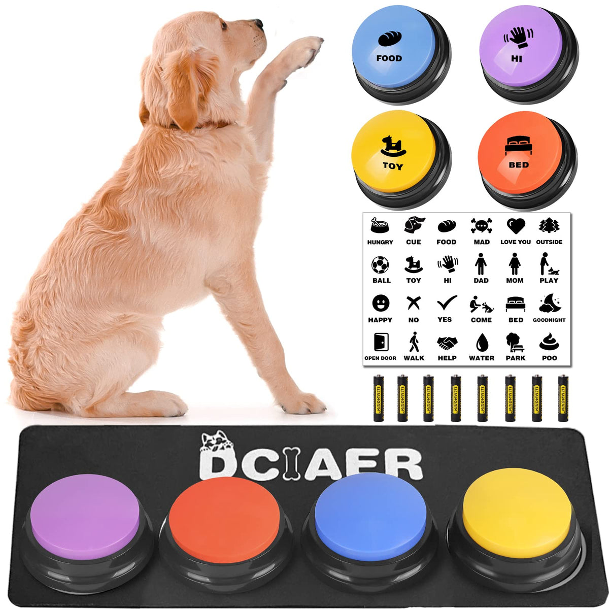 DCIAER boutons-communication pour chien ensemble, prêt à l’emploi