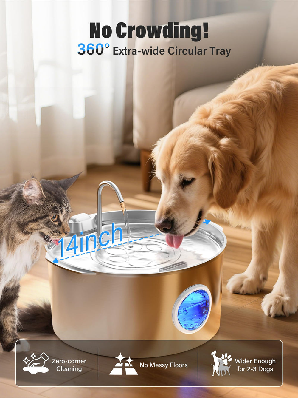 DCIOGAT fontaine-eau-inox-304: acier inoxydable sûr et durable.