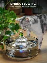 DCIOGAT fontaine-chat-eau-cristalline-verre, eau en rotation toujours fraîche