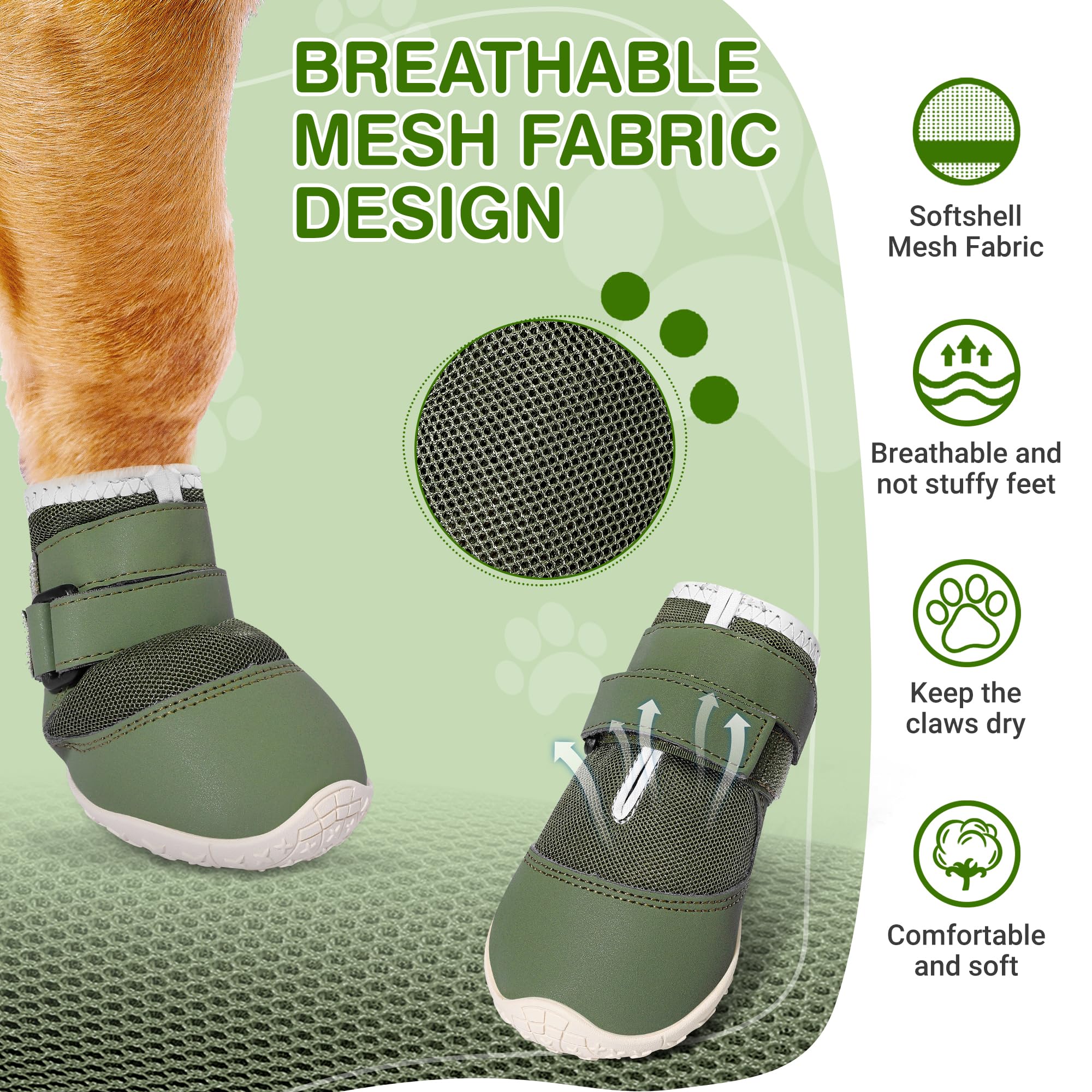 DcOaGt bottes chien avec fermeture velcro 360 pour un ajustement sûr.