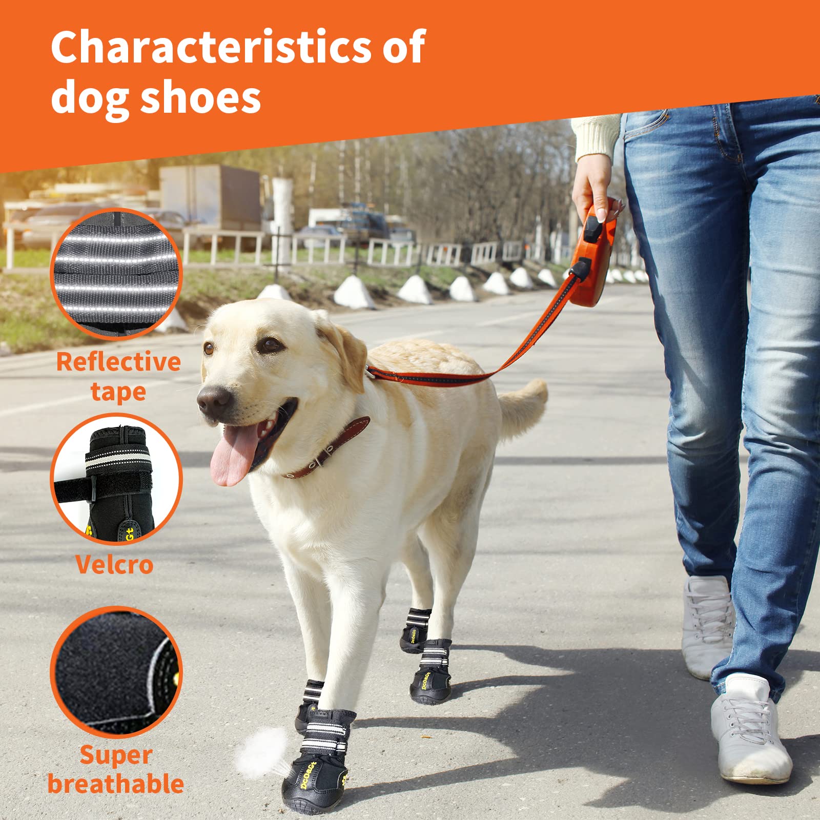 DcOaGt Chaussures Chien Grand – semelle impermeable et anti-derapante sur surfaces mouillees.