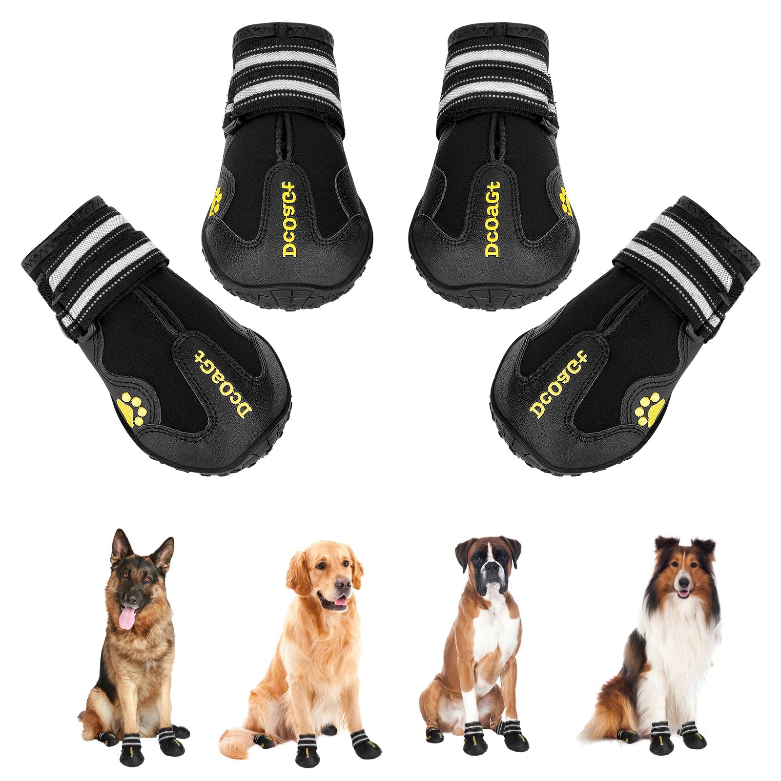 DcOaGt Chaussures Chien Grand – vue avant pour proteger les coussinets en exterior.
