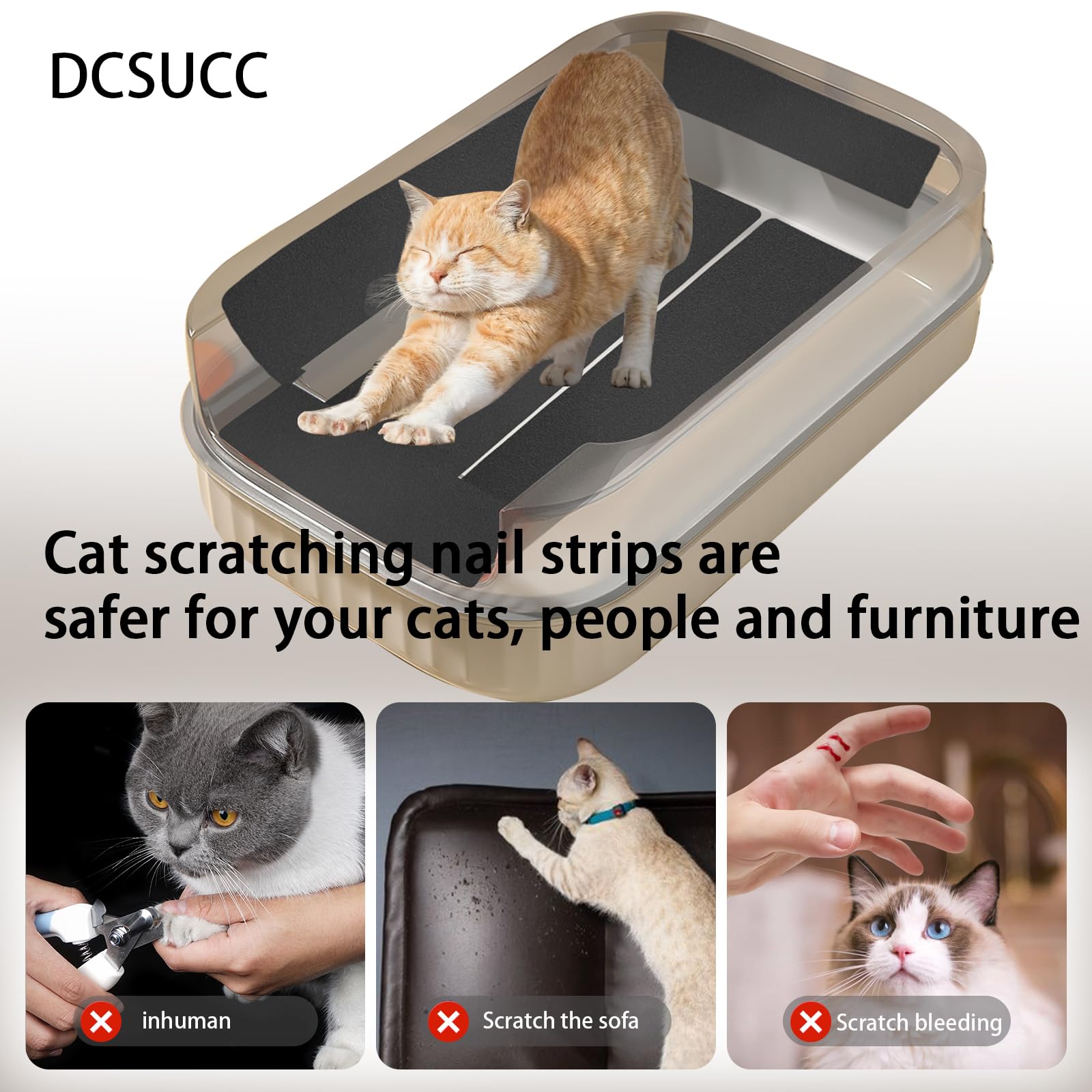 DCSUCC bandes-lime griffes-chat avec grains 80 et 120, polissage en douceur.