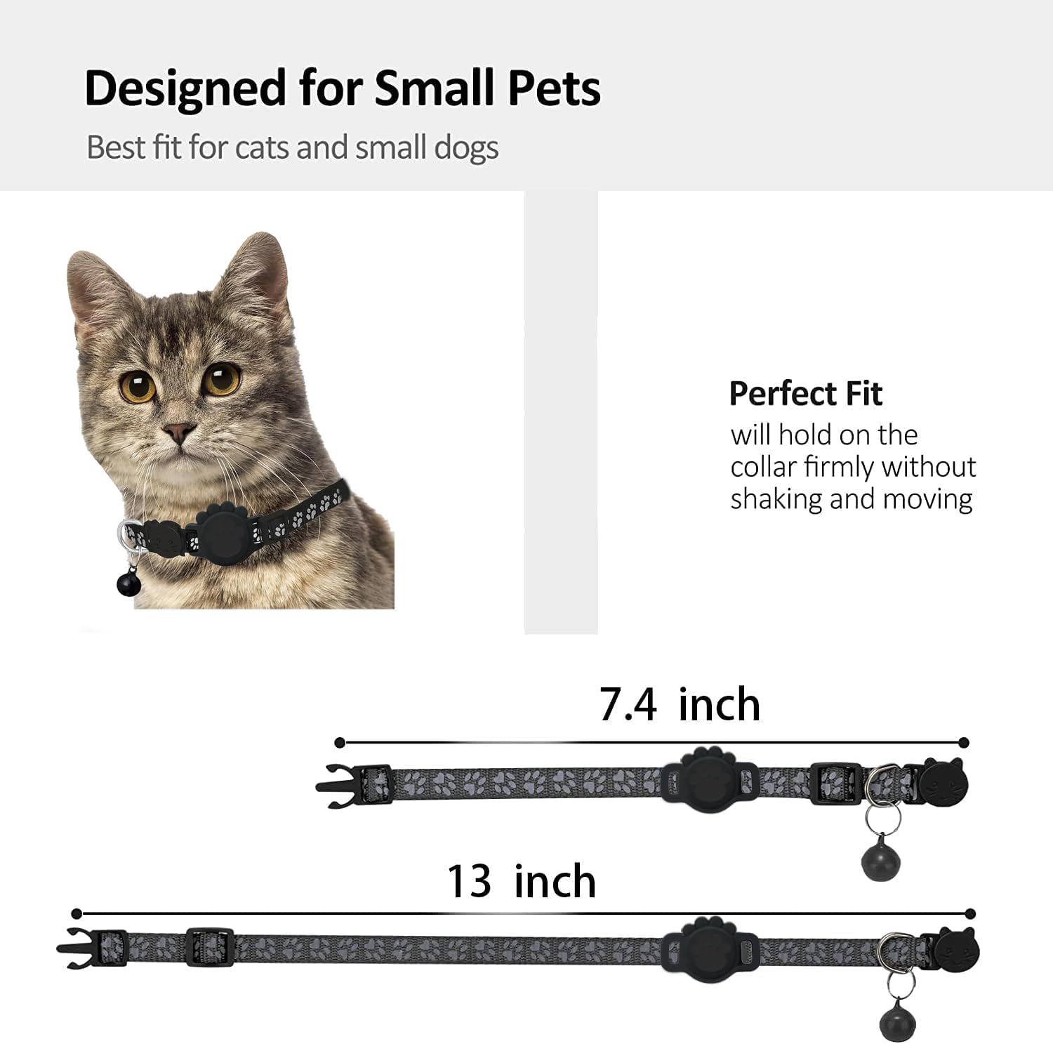 Collier DCZSDJT réglable pour toutes tailles de chats.