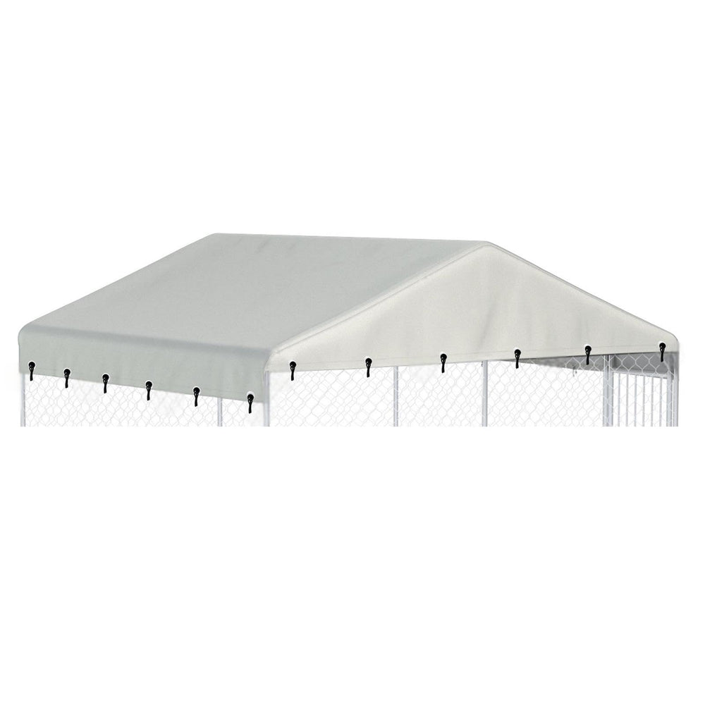 Housse Ddeman pour chenil extérieur, étanche et beige, protection durable.