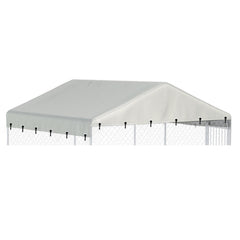 Housse Ddeman pour chenil extérieur, étanche et beige, protection durable.