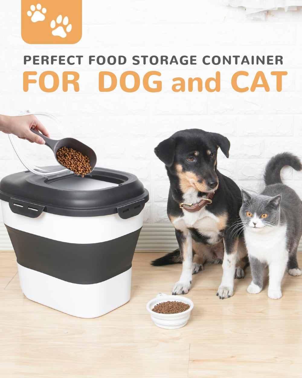 DDMOMMY conteneur nourriture animal – pelle incluse pour doser les portions.
