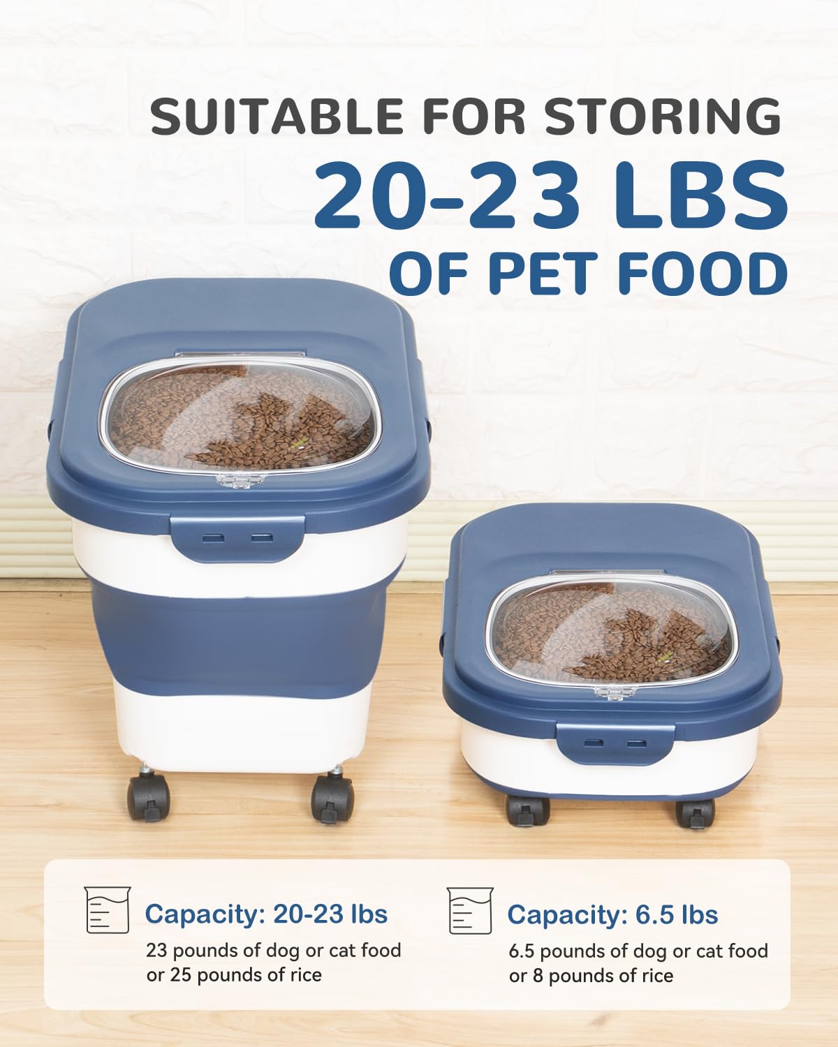 DDMOMMY Conteneur nourriture chat 23lb, pliable et gain d’espace