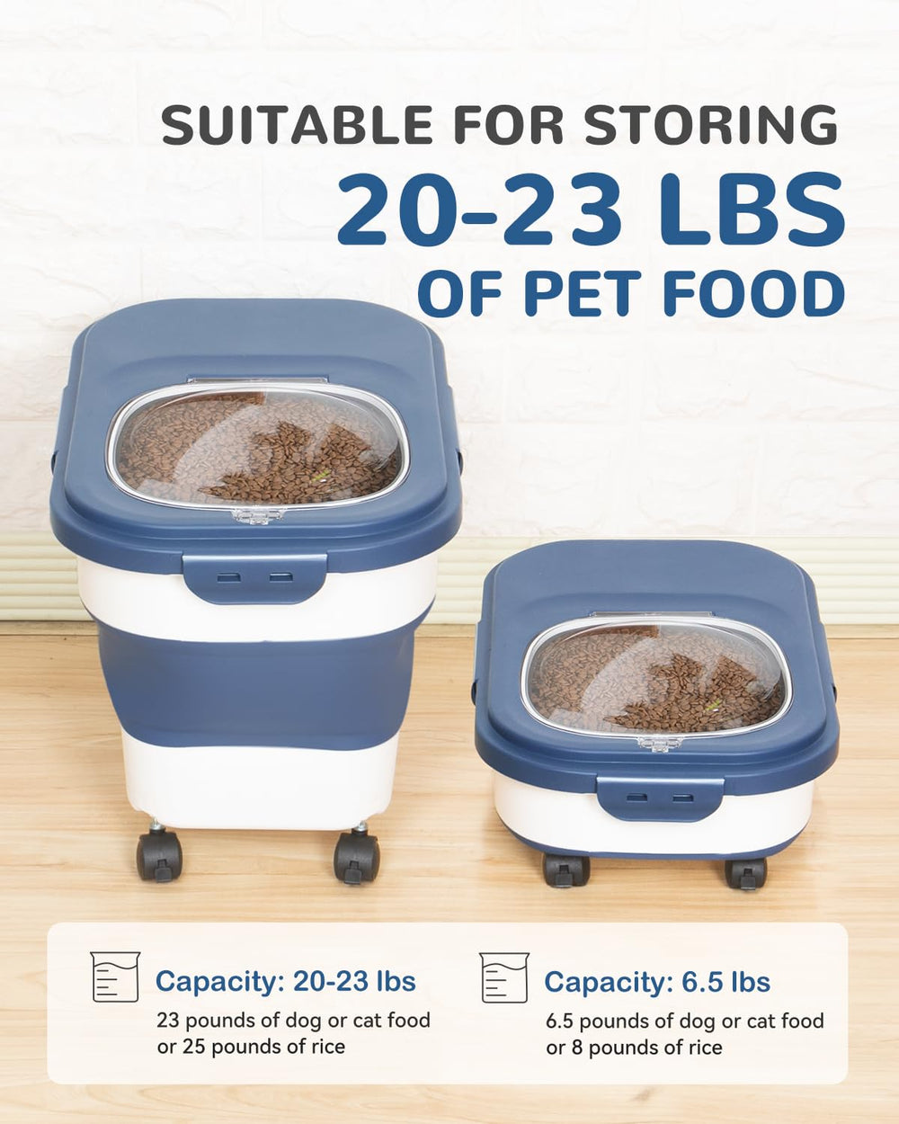 DDMOMMY Conteneur nourriture chat 23lb, pliable et gain d’espace