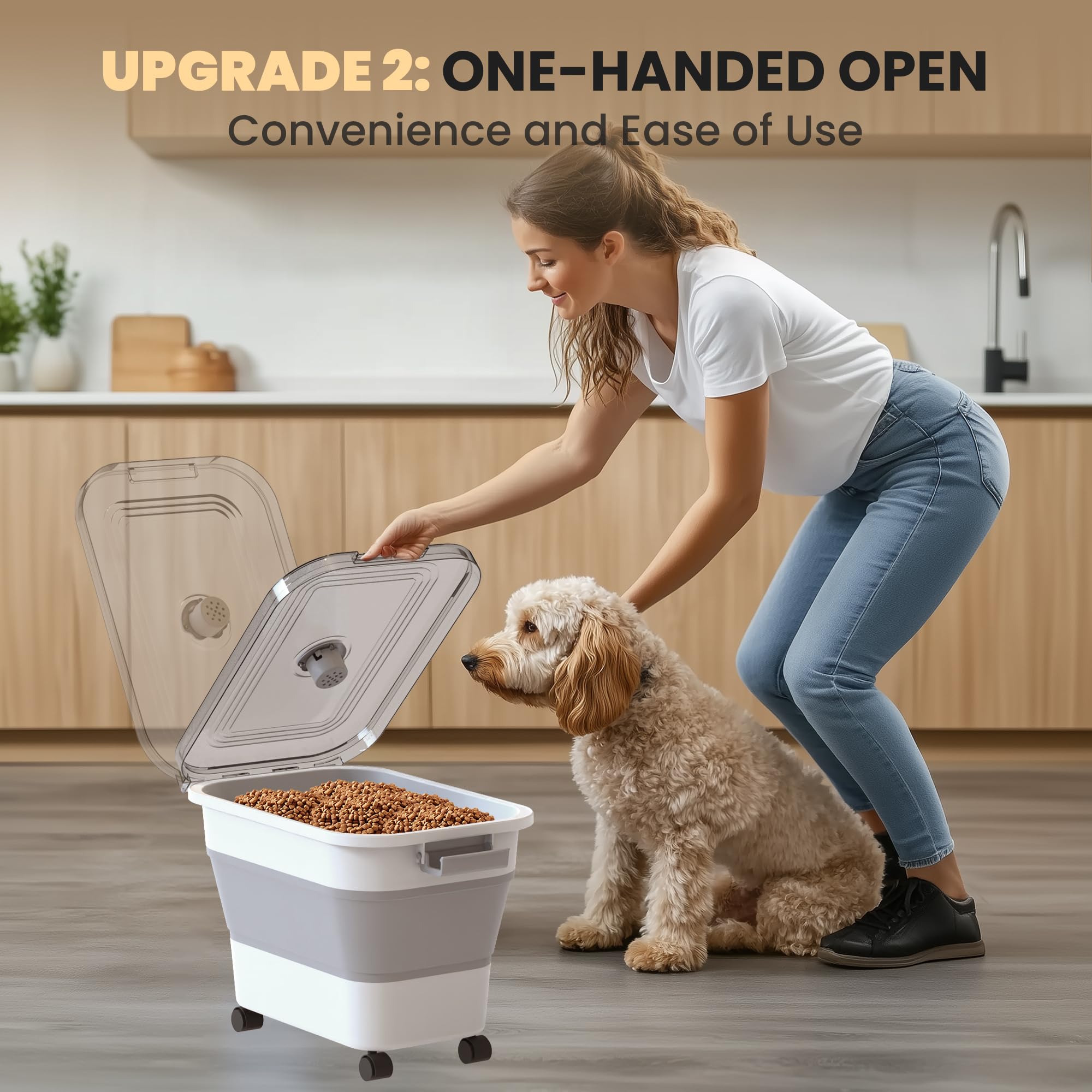 DDMOMMY Conteneur Nourriture Chien avec doseur inclus pour servir facilement.