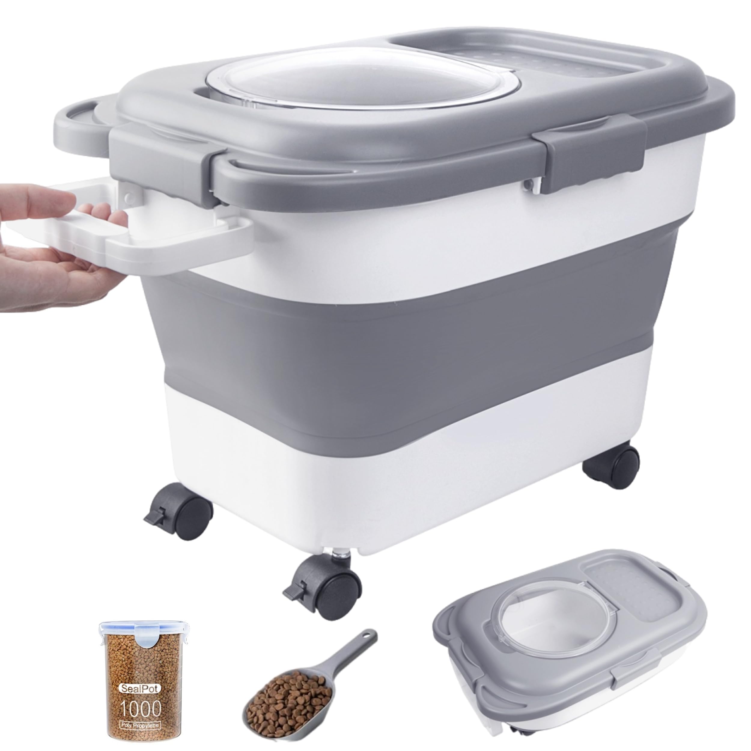 ddmommy-conteneur-nourriture-chien-pliable-etanche: pratique pour ranger et préserver les croquettes.