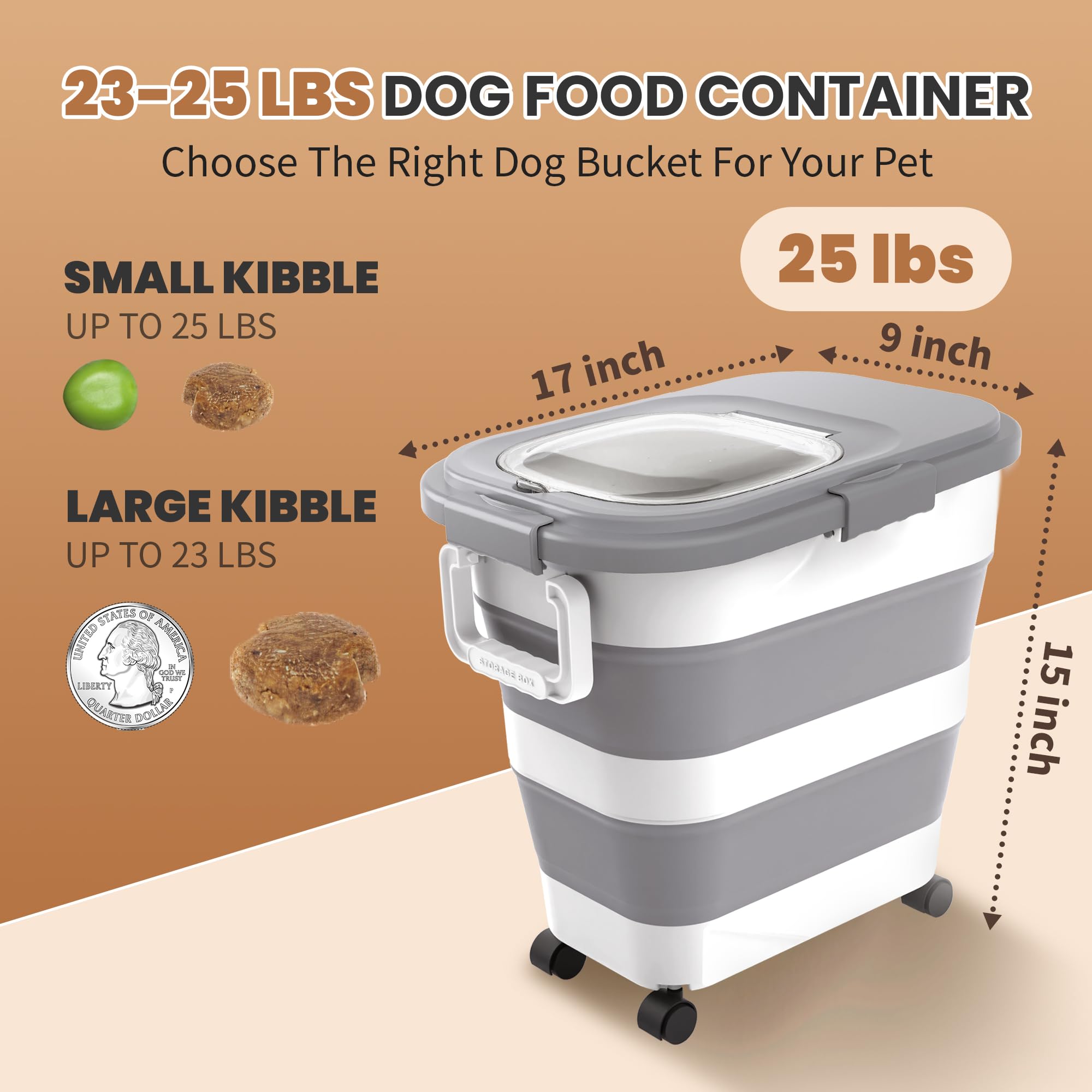DDMOMMY conteneur-nourriture-chien roulettes-amovibles facilite le déplacement.