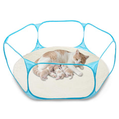 DDOTLUNA boîte accouchement chat pliable offre un espace sûr pour la mise bas.