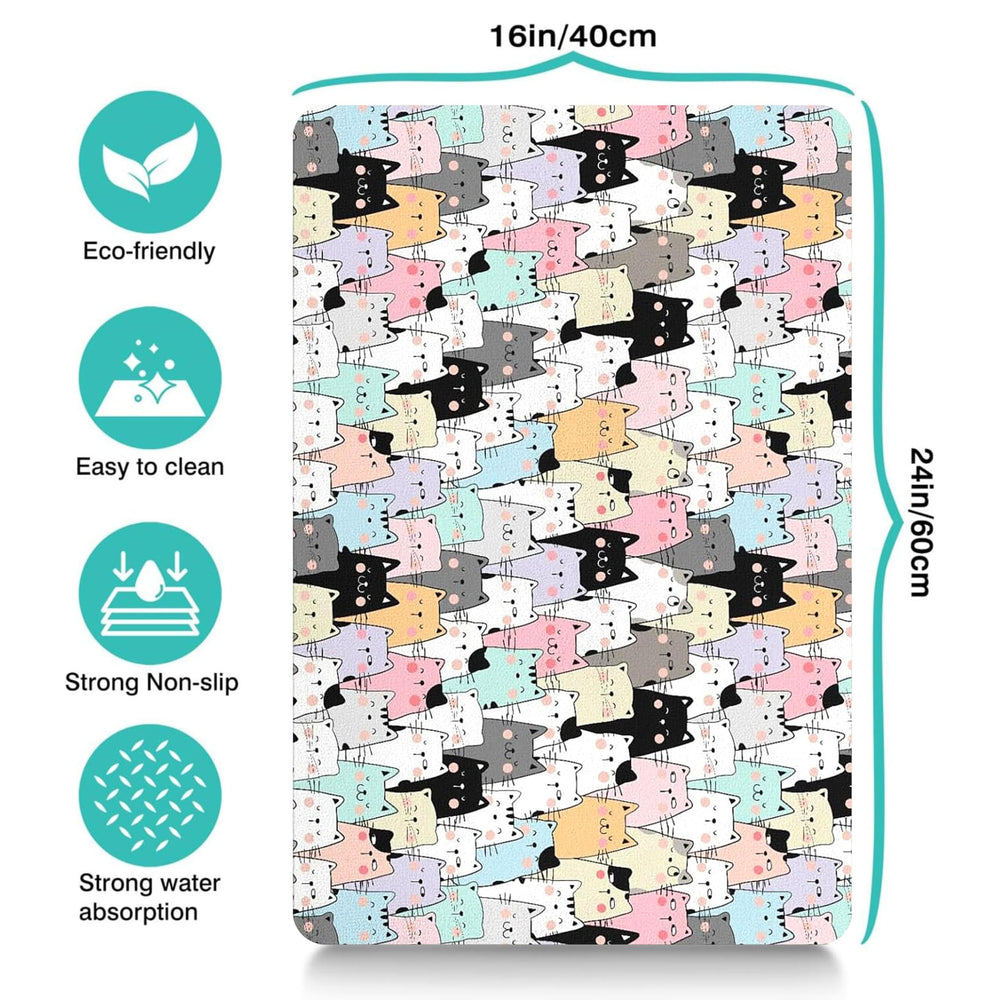 Tapis grand format 24x16 DDPODNQAK pour plusieurs bols chiens/chats.