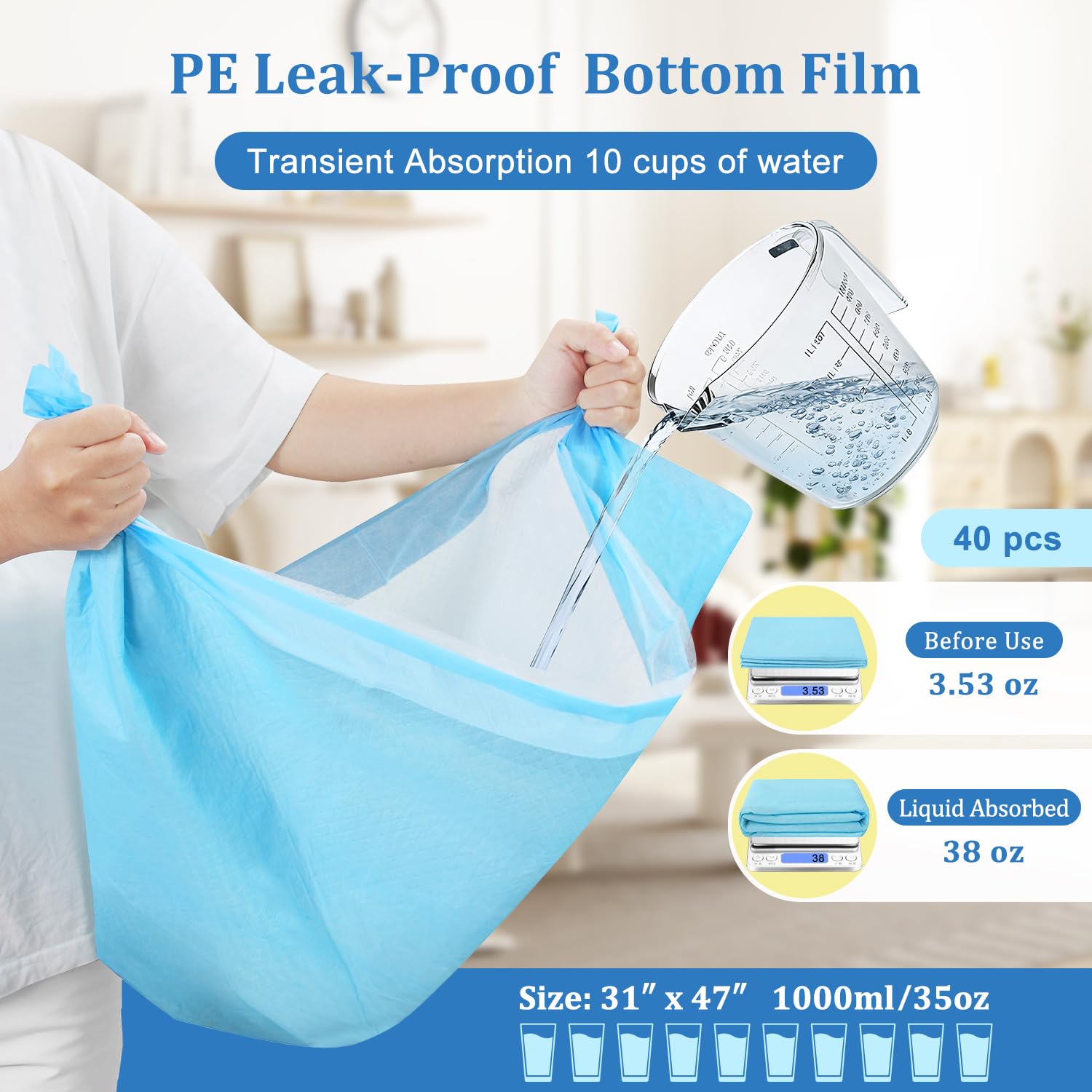 DDS Curtain pad absorbant 6 couches, absorption rapide.