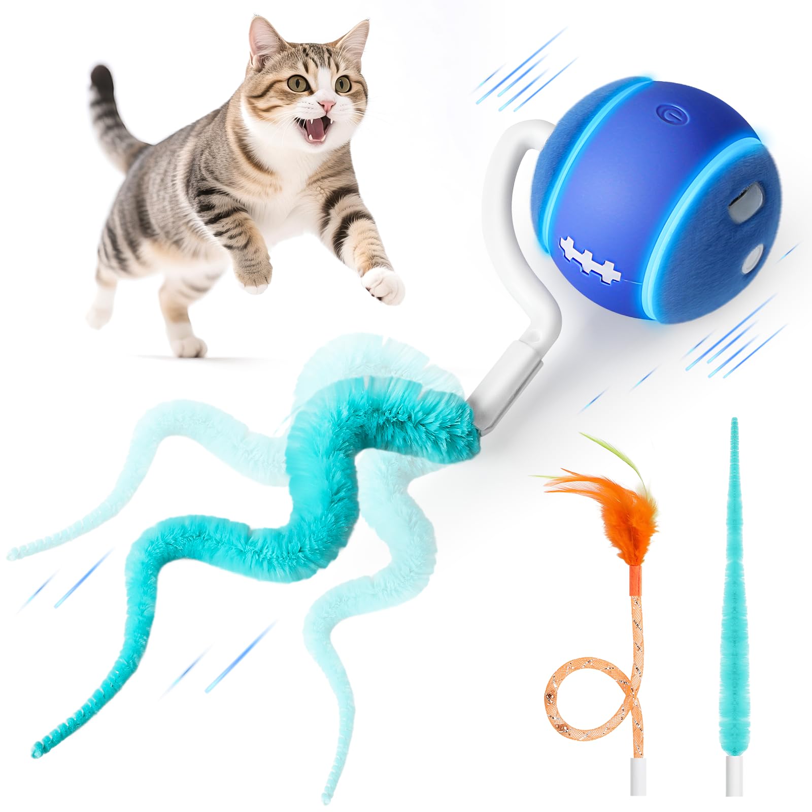 ddxcoo balle interactive pour chat intérieur favorisant l’exercice et l’amusement en douceur.