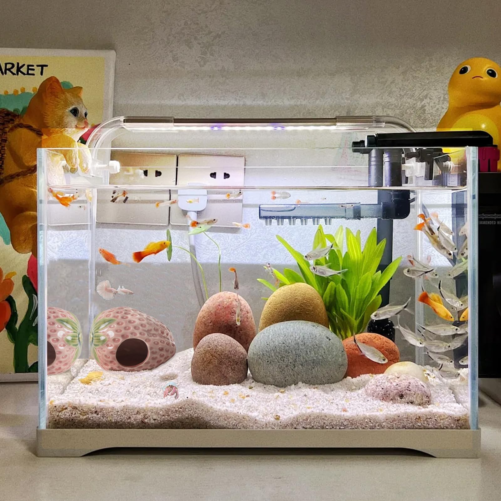 Deapeey décor aquarium nettoyage facile: surface facile à entretenir