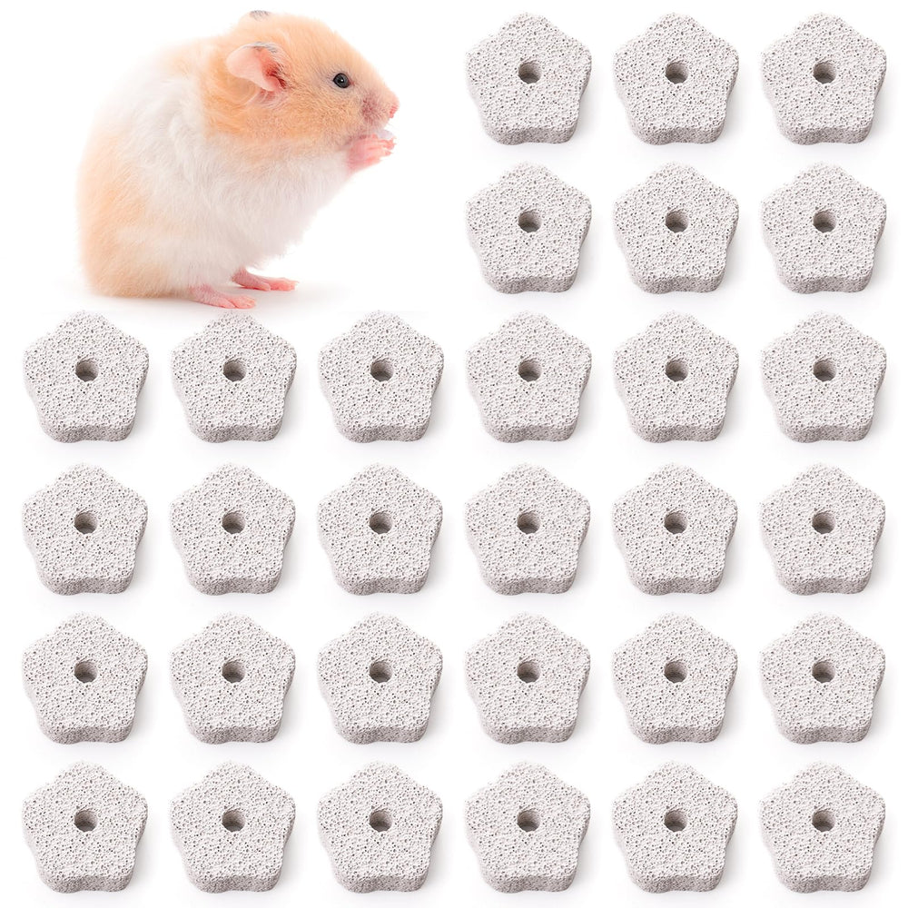 DEAYOU Lava Bites chinchilla : bloc dentition fleur pour mâchage sûr et stimulant.