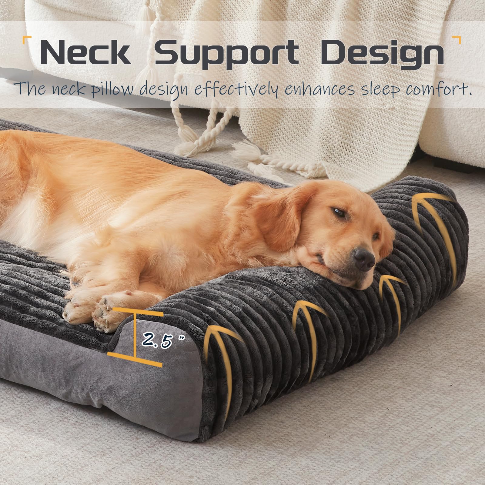 DEBANG HOME lit pour chien, côté Oxford durable pour résistance quotidienne