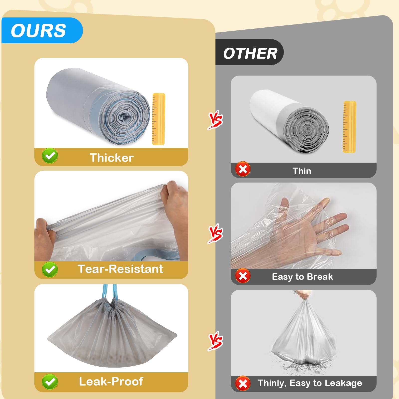 Pack économique de sacs durables pour plusieurs mois.