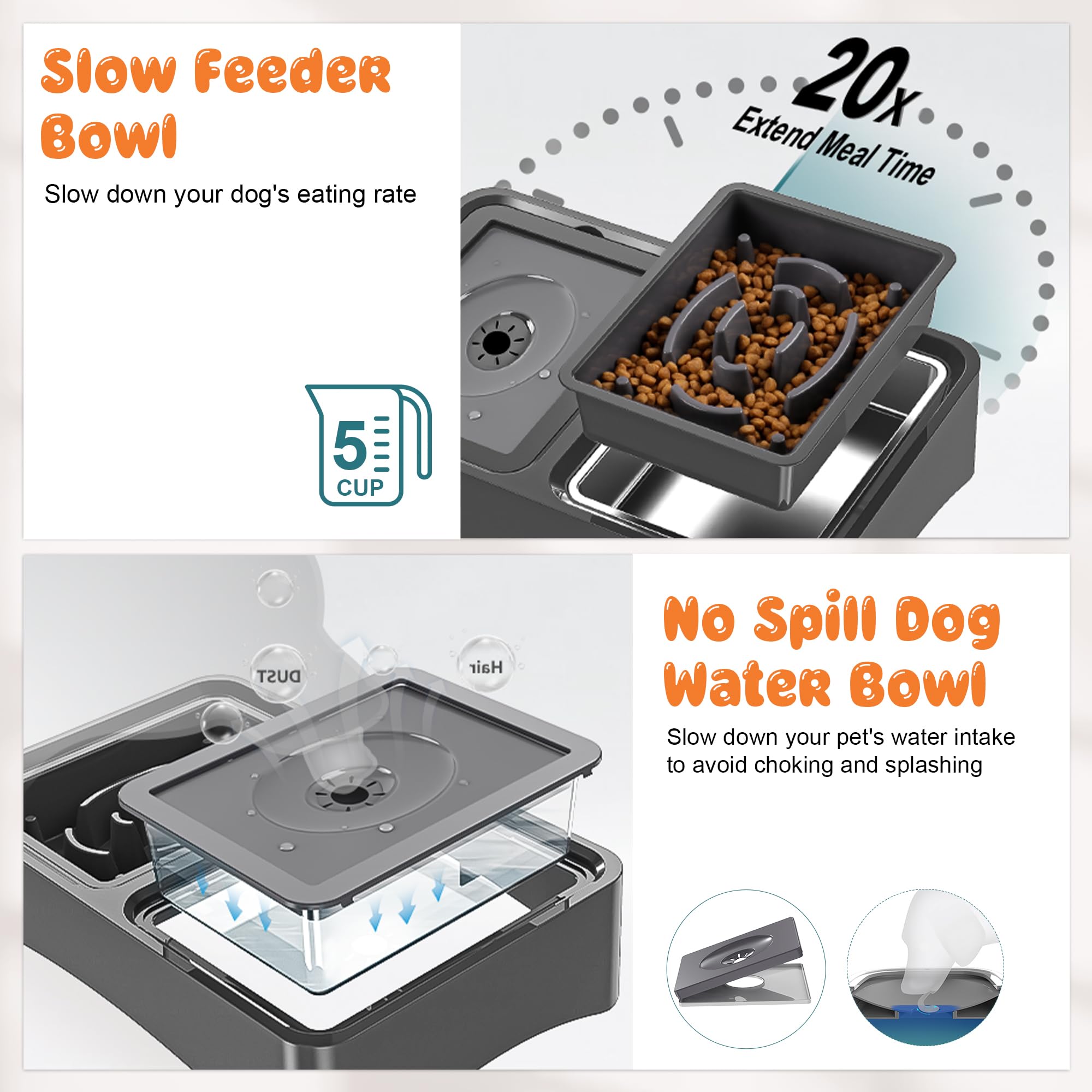 Decflow base anti-glisse bol chien stable et protégé du déplacement.