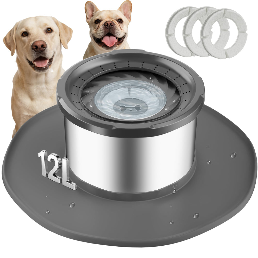 Decflow bol 12L sans débordement, hydratation fiable pour chiens.