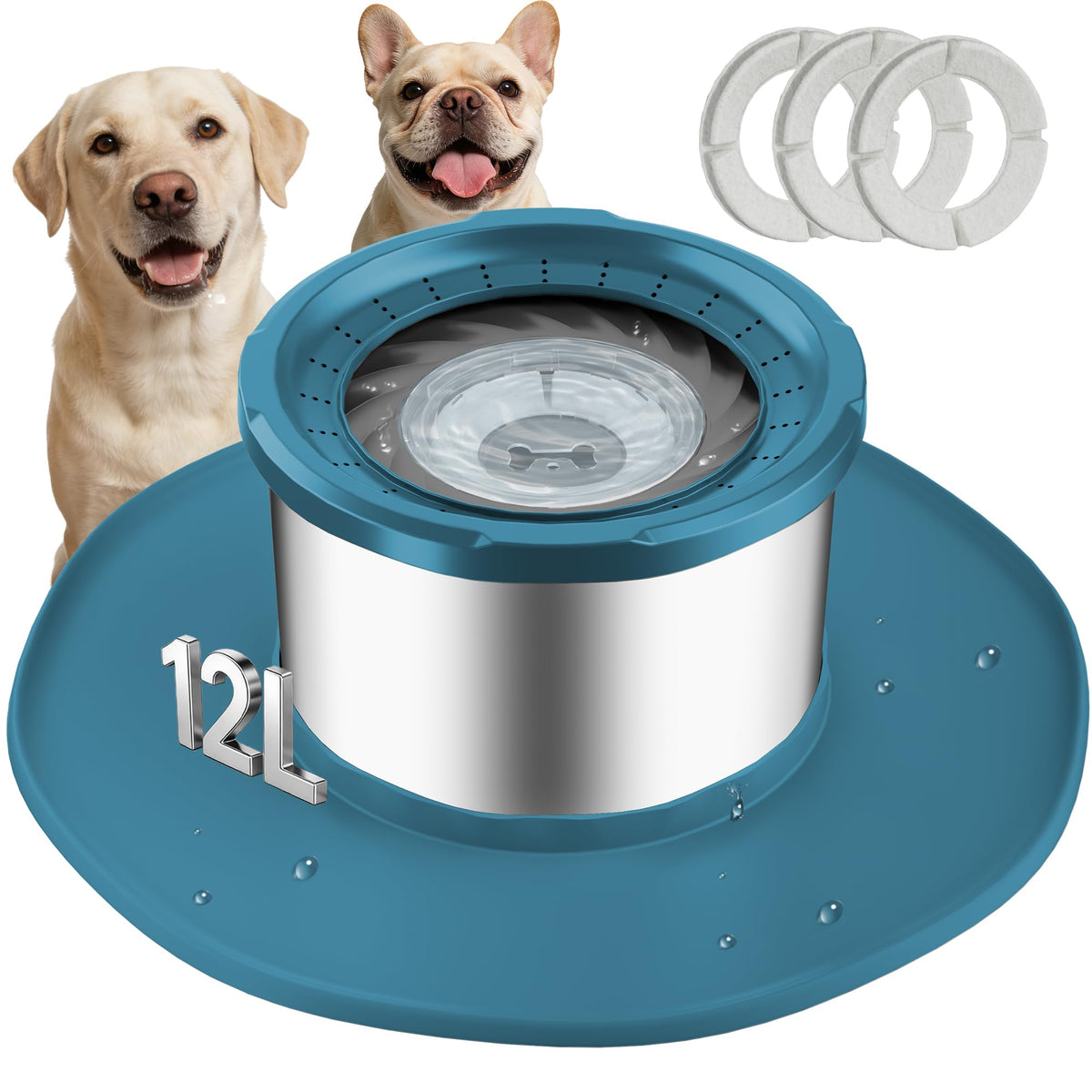 Decflow bol eau chien 12l : grande capacité pour hydrater les chiens de grande taille.