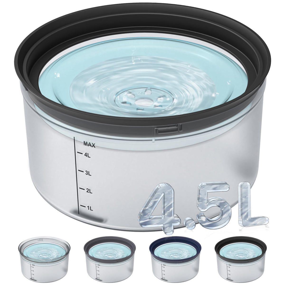 Decflow bol eau chien 4,5 L avec grande capacité et surveillance du niveau d'eau