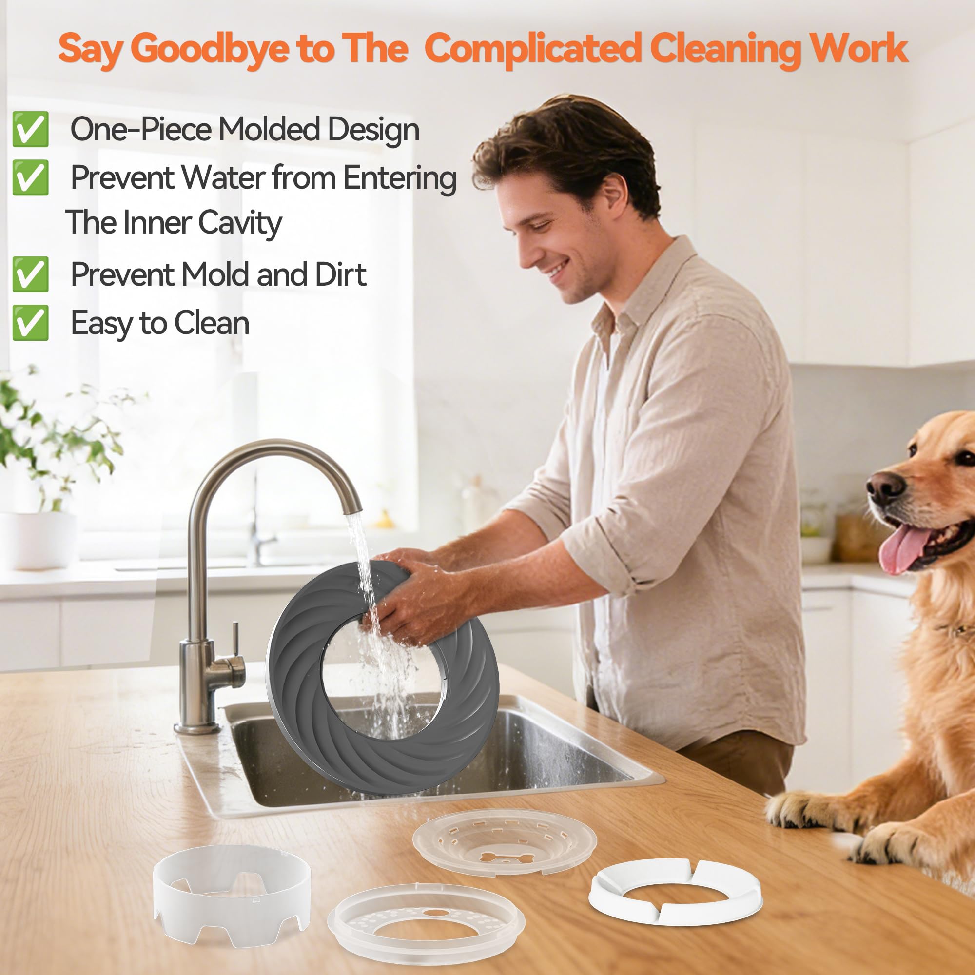 Decflow bol eau chien disque flottant : hydratation lente et contrôlée.