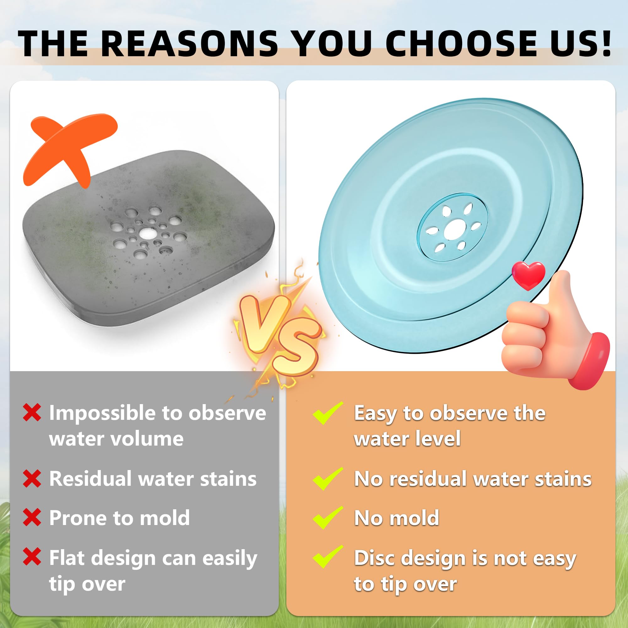 Bol Decflow transparent, surveillez facilement le niveau d’eau réel.