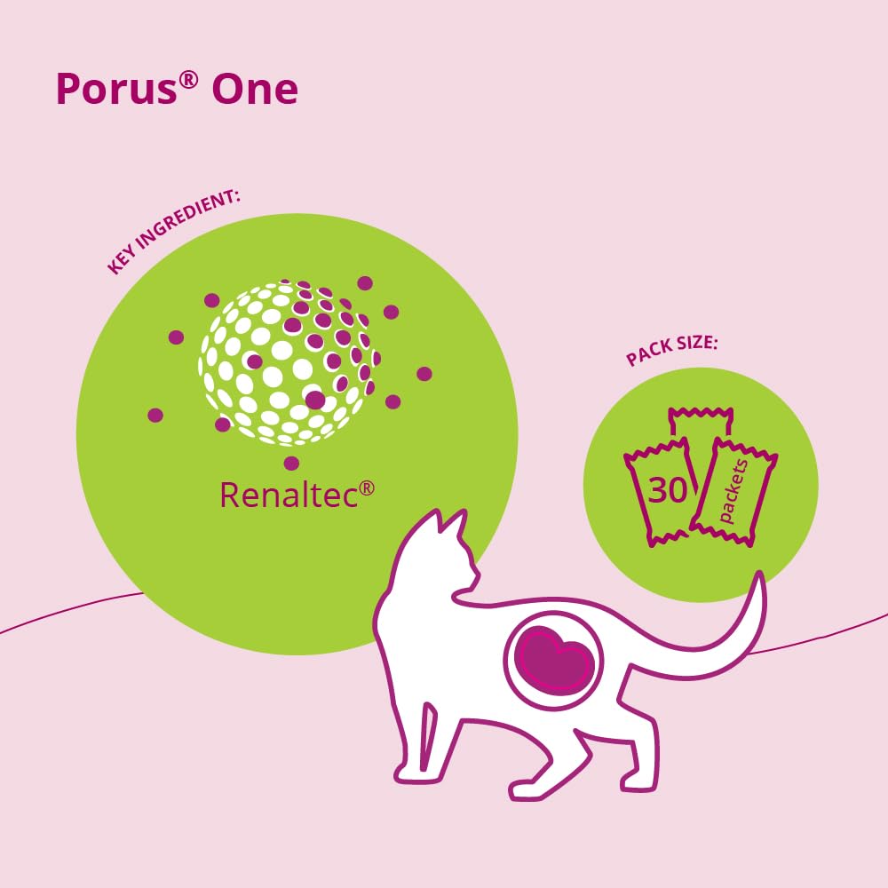 Porus One de Dechra, tablettes rondes, supplément ciblé pour les reins des chats.