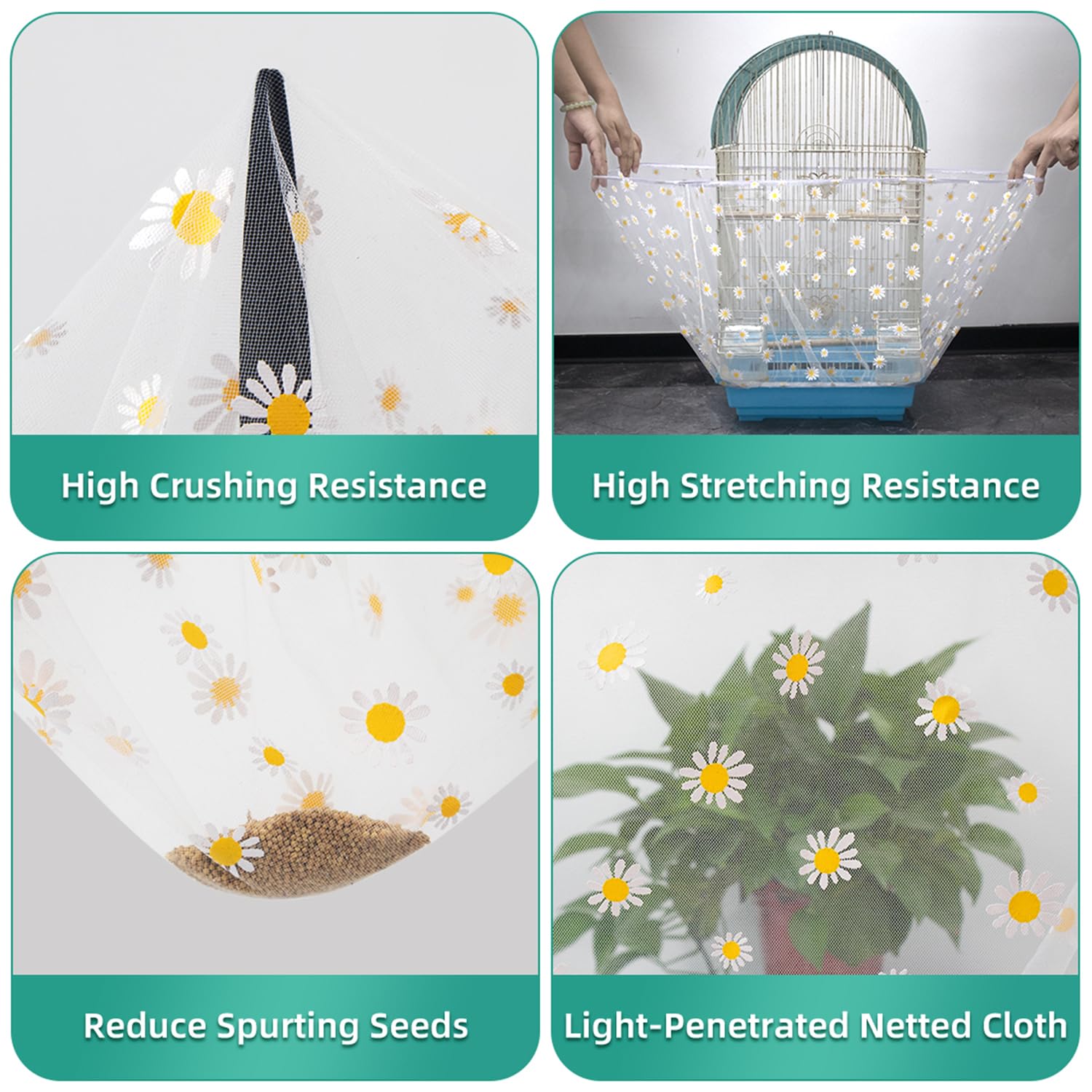 DECKALY reseau nylon pour cage oiseau respirant, meilleure circulation d'air.