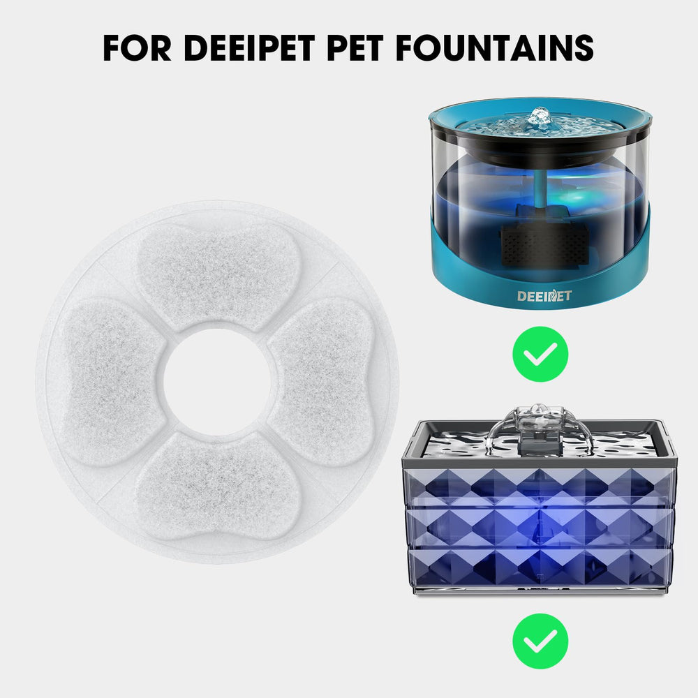 Filtre DEEIPET compatible fontaine animaux 74oz, eau plus saine.