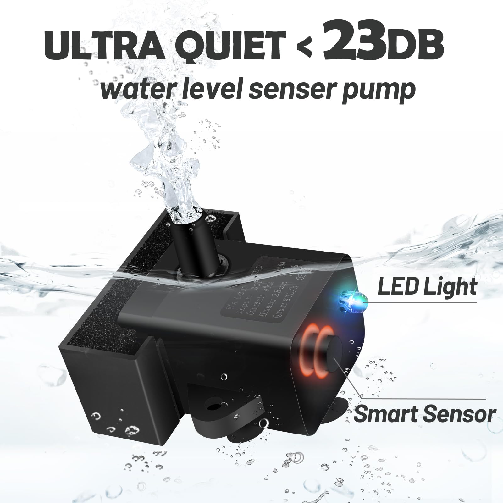 Pompe DEEIPET LED rouge indique quand le réservoir doit être rempli.