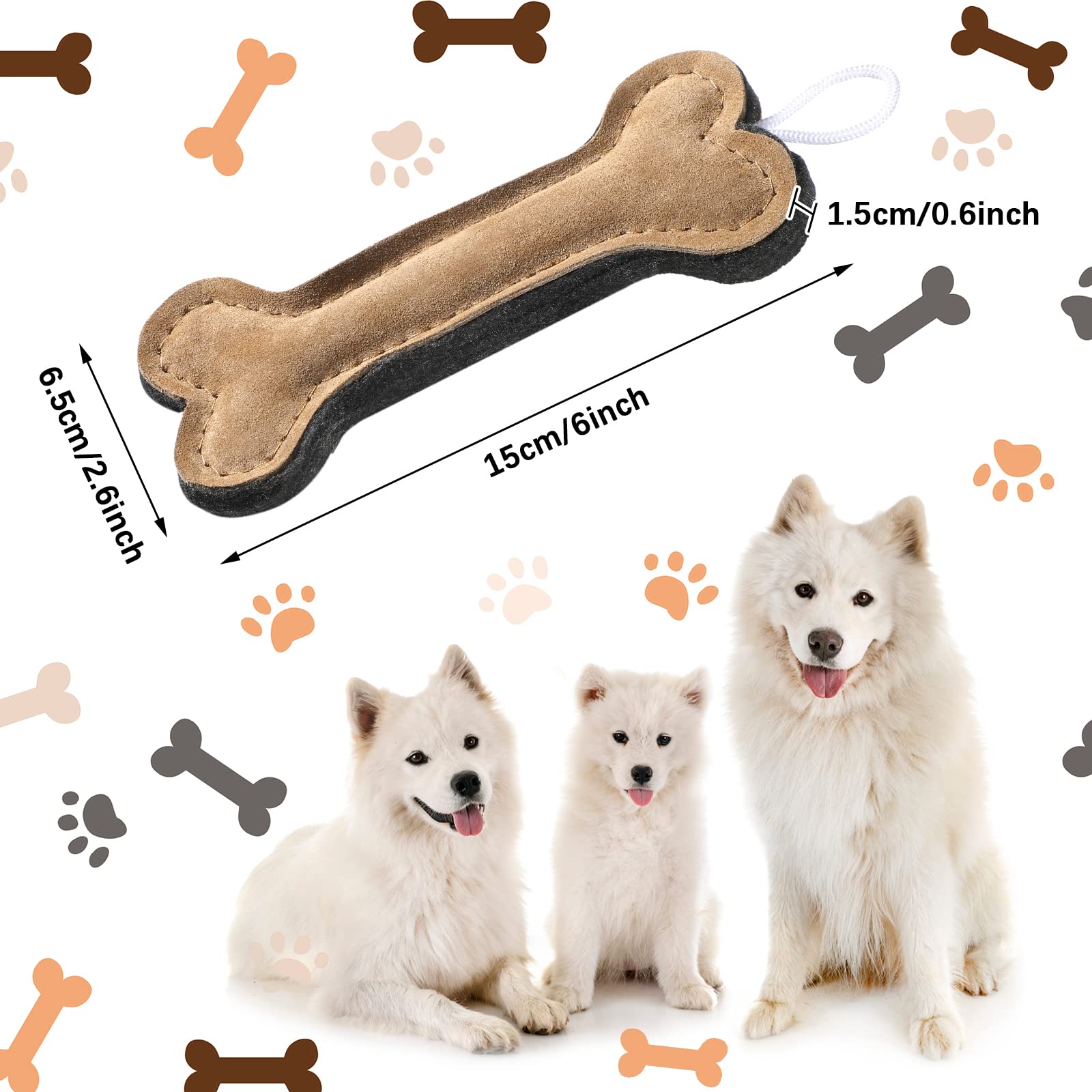 Deekin jouet dentition en cuir 6 pouces, stimule l'activité et apaise le chien.