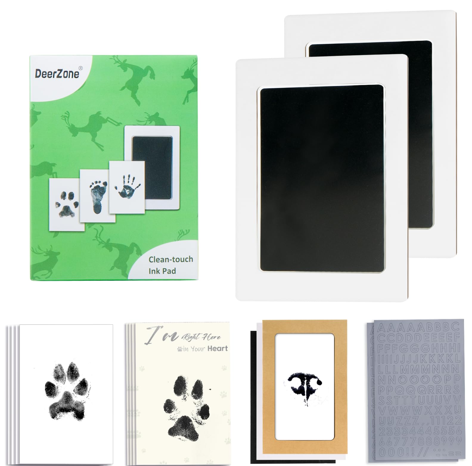 Kit DeerZone d empreinte patte sans encre prêt à l’emploi.