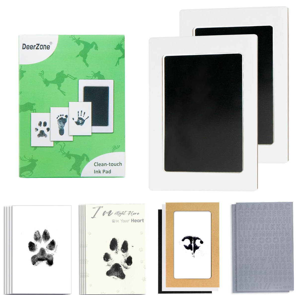 Kit DeerZone d empreinte patte sans encre prêt à l’emploi.