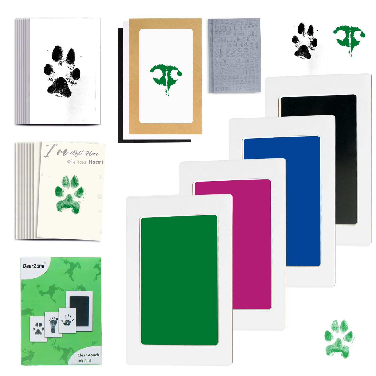 Kit DeerZone empreinte patte sans encre, impression nette et propre.