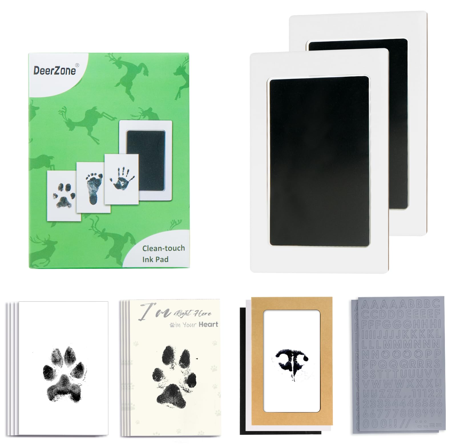 DeerZone kit empreinte patte sans encre, souvenir propre et net.
