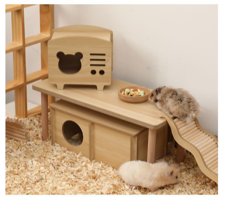 DEFKIYT Hamster Support Bois Lavable: design durable et facile à nettoyer après l’usage.