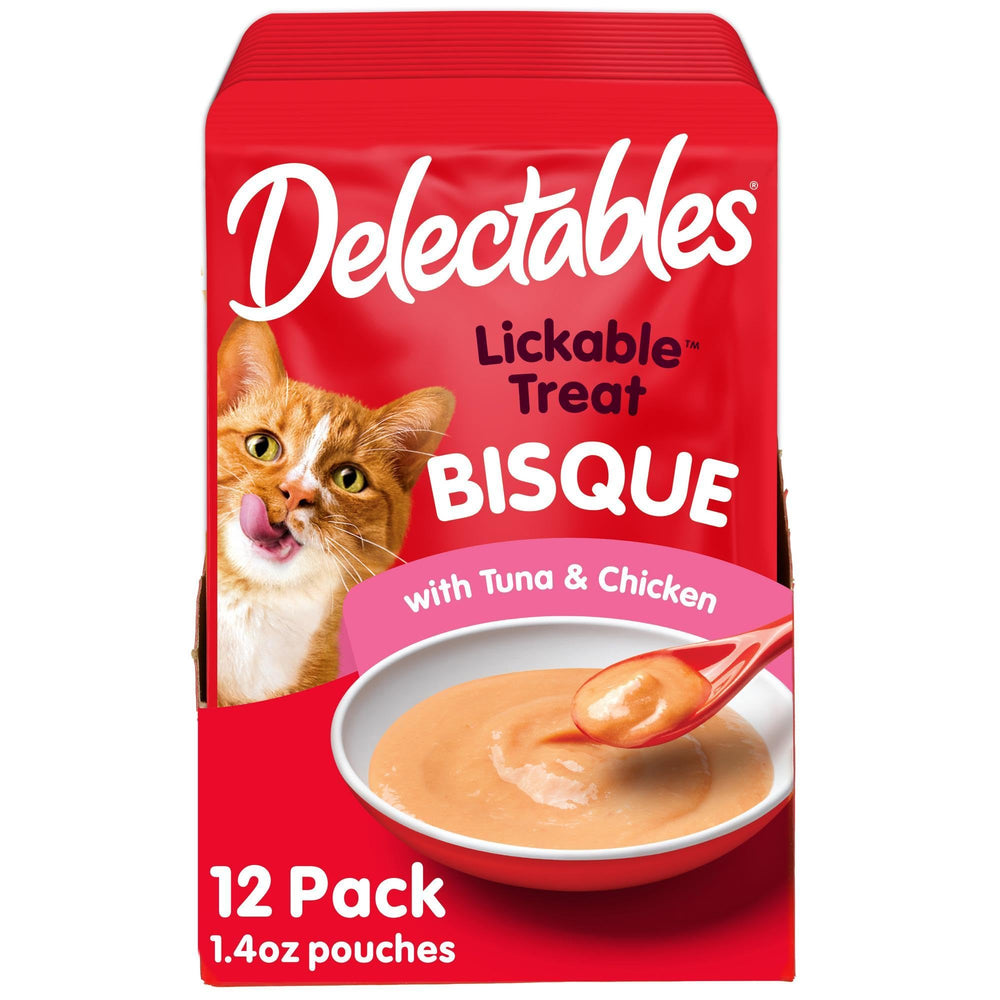 Delectables Bisque Lickable thon crèmeux pour chats.