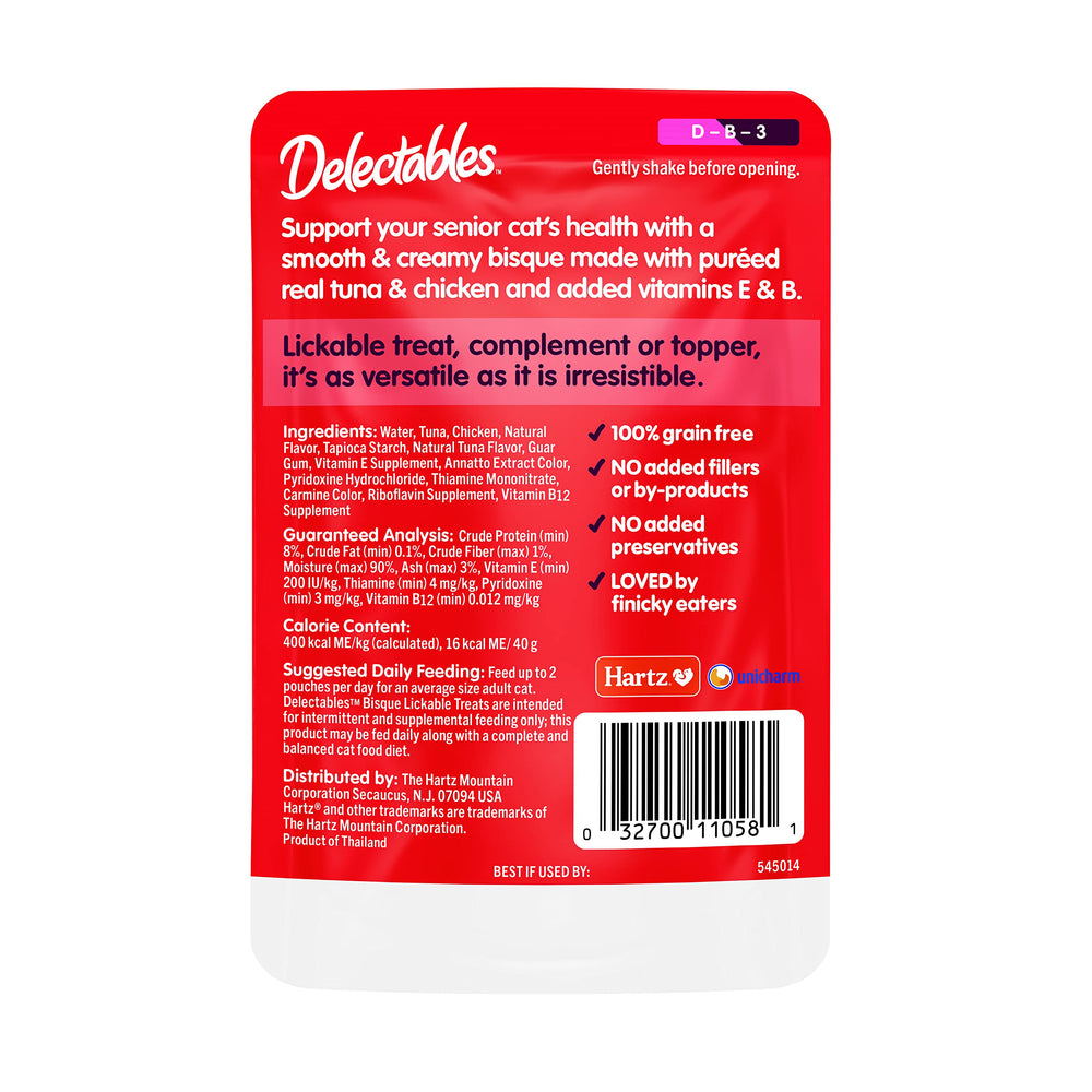 Delectables Bisque Senior—sans additifs pour les palais sensibles.