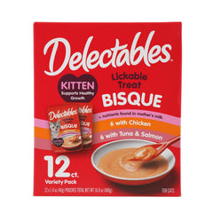 Delectables chaton bisque crèmeuse au thon et saumon, goût irrésistible.