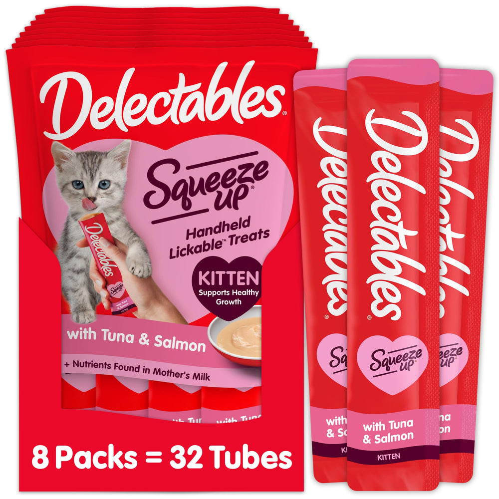 Delectables Kitten Squeeze Up: tube crème prêt pour alimentation des chatons.